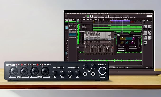 Yamaha 6-in/4-out USB-C Audio/MIDI Interface with 32-bit/192kHz Support, 4 combo and 2 Line Inputs, DSP-Powered Mixing/Effects, Steinberg Software Suite, Black URX44C - Image 3